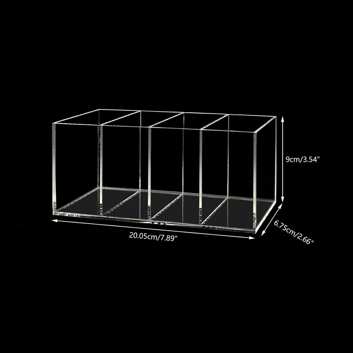 premium transparent acrylic construction with polished, clearly visible edges