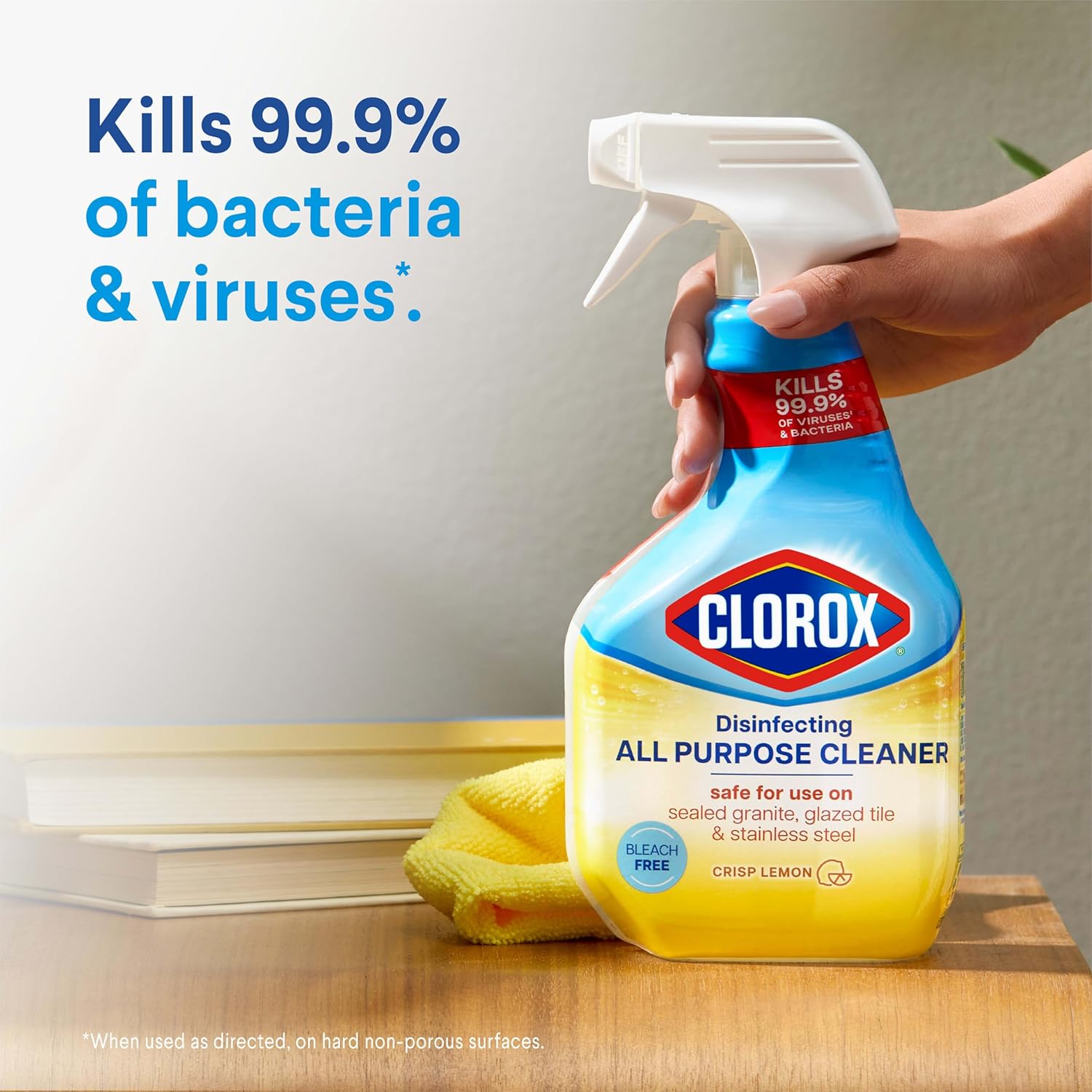 prevents odor-causing bacteria growth on hard nonporous surfaces