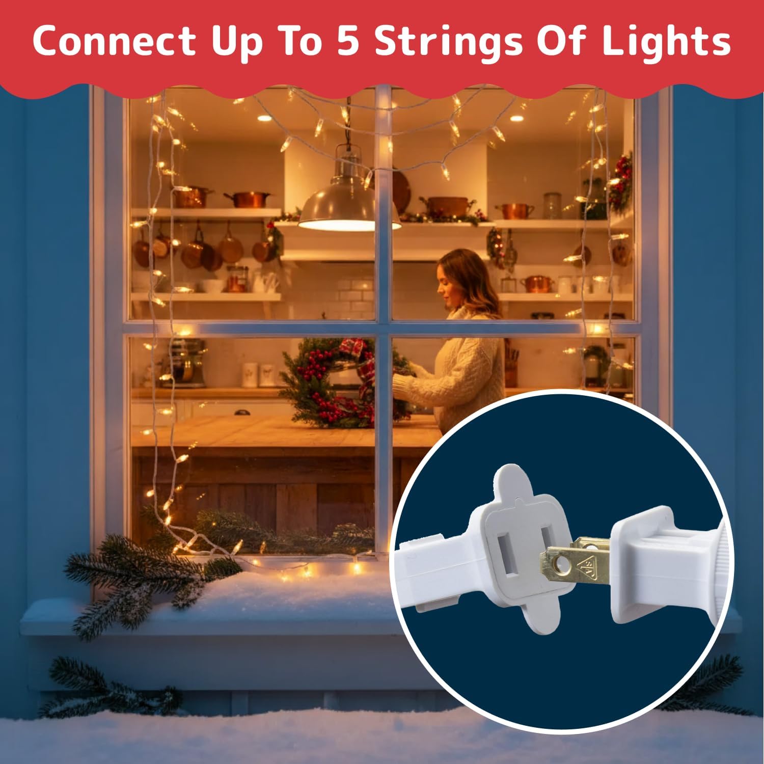 PREXTEX Connectable Outdoor String Lights for Pergola, Deck, and Backyard Tree Wrap, 10 Ft Warm White, 50 Count