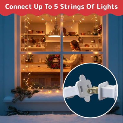 PREXTEX Connectable Outdoor String Lights for Pergola, Deck, and Backyard Tree Wrap, 10 Ft Warm White, 50 Count