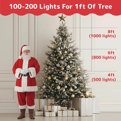 PREXTEX Connectable Outdoor String Lights for Pergola, Deck, and Backyard Tree Wrap, 10 Ft Warm White, 50 Count