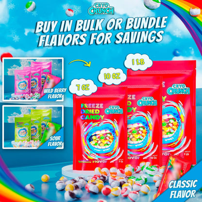 Primary Colors Candy Freeze Dried Candy 10oz Vegan Snack - Late-Night Study Munching Without Sticky Teeth or Dental Work Damage