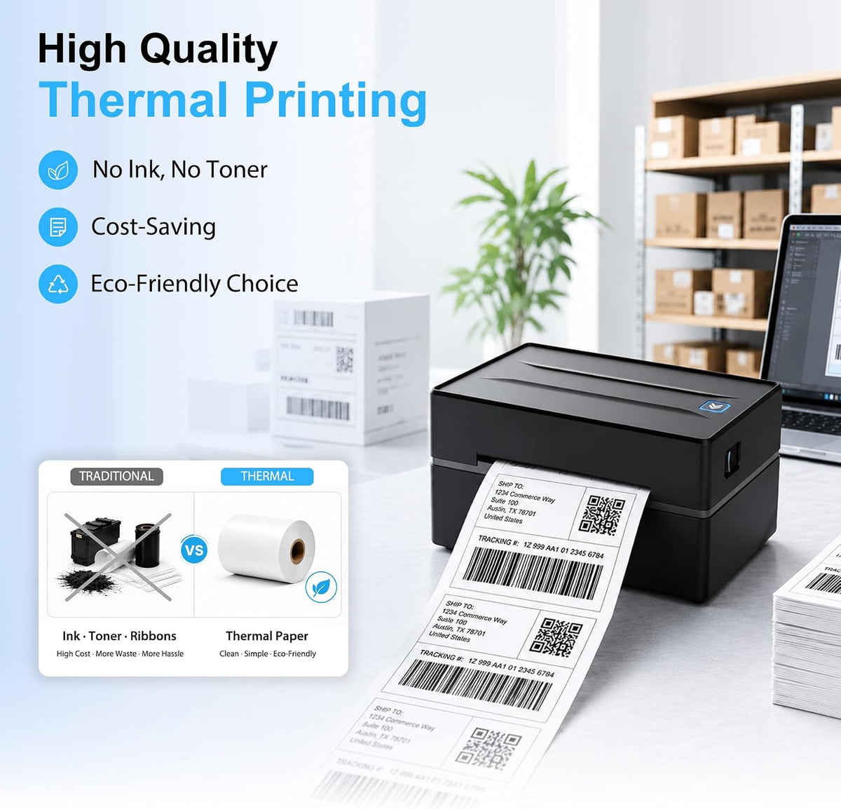print speed of 150mm/s (up to 72 labels per minute)