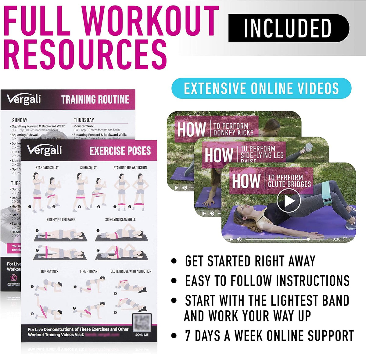 printed workout guide covering butt, legs, calves, and core with a weekly routine