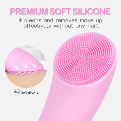 PRITECH Facial Cleansing Brush – Premium Heated Skin Tool, Elegant Silicone Massager for Elevated Vanity Styling