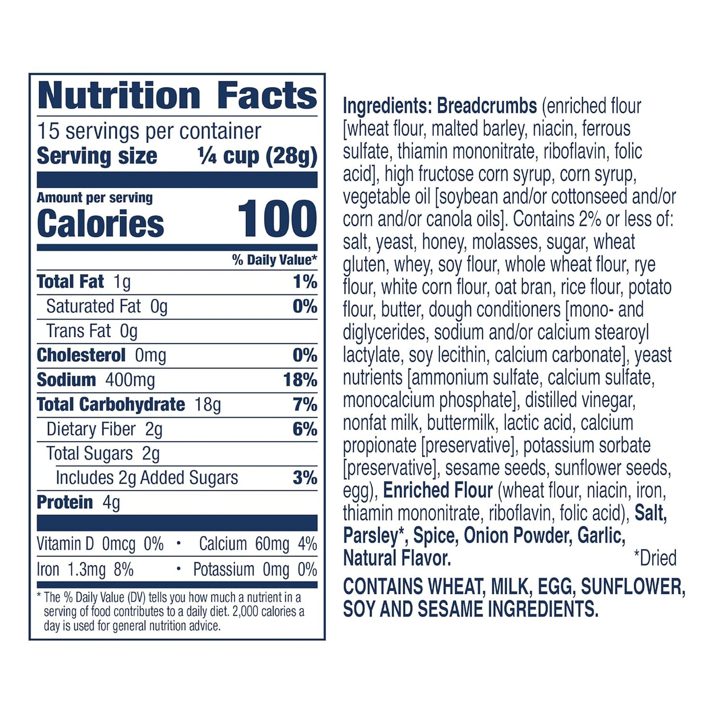 Progresso Italian Style Bread Crumbs, Versatile Pantry Staple for Home Cooking, 15 oz
