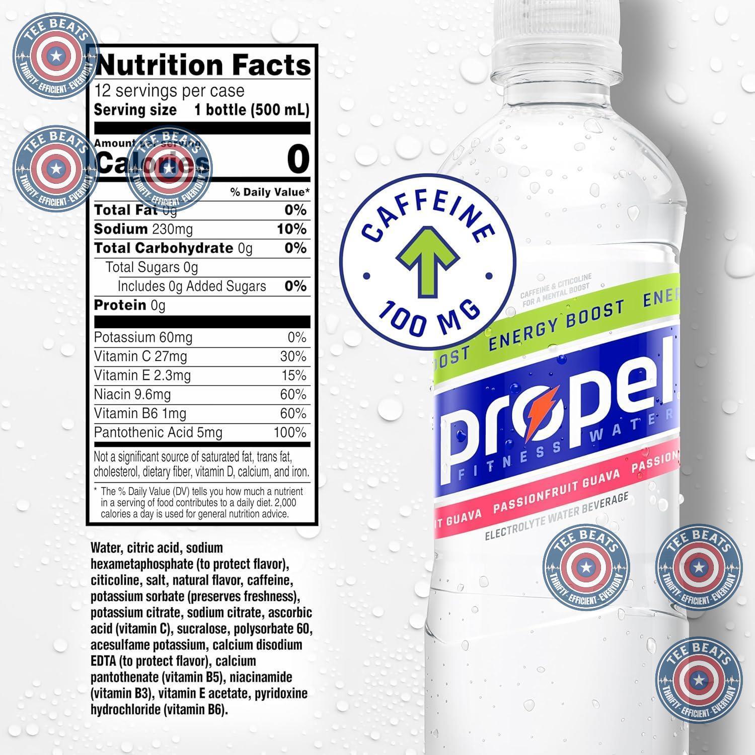 Propel Energy Boost Hydration – Wellness Ritual Drink for Mindful Hydration at Home, 12 Pack of 16.9 fl oz Bottles