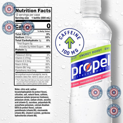 Propel Energy Boost Hydration – Wellness Ritual Drink for Mindful Hydration at Home, 12 Pack of 16.9 fl oz Bottles