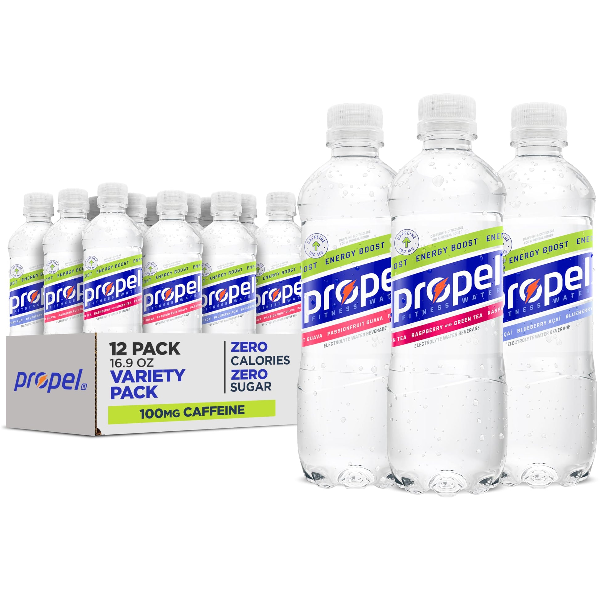 Propel Energy Boost Hydration – Wellness Ritual Drink for Mindful Hydration at Home, 12 Pack of 16.9 fl oz Bottles