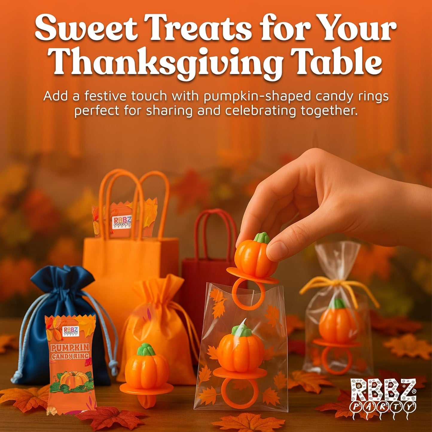 Pumpkin Candy 3D Ring Pops – Individually Sealed Hygienic Halloween Treats Safe for Classroom Sharing