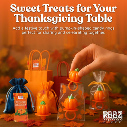 Pumpkin Candy 3D Ring Pops – Individually Sealed Hygienic Halloween Treats Safe for Classroom Sharing