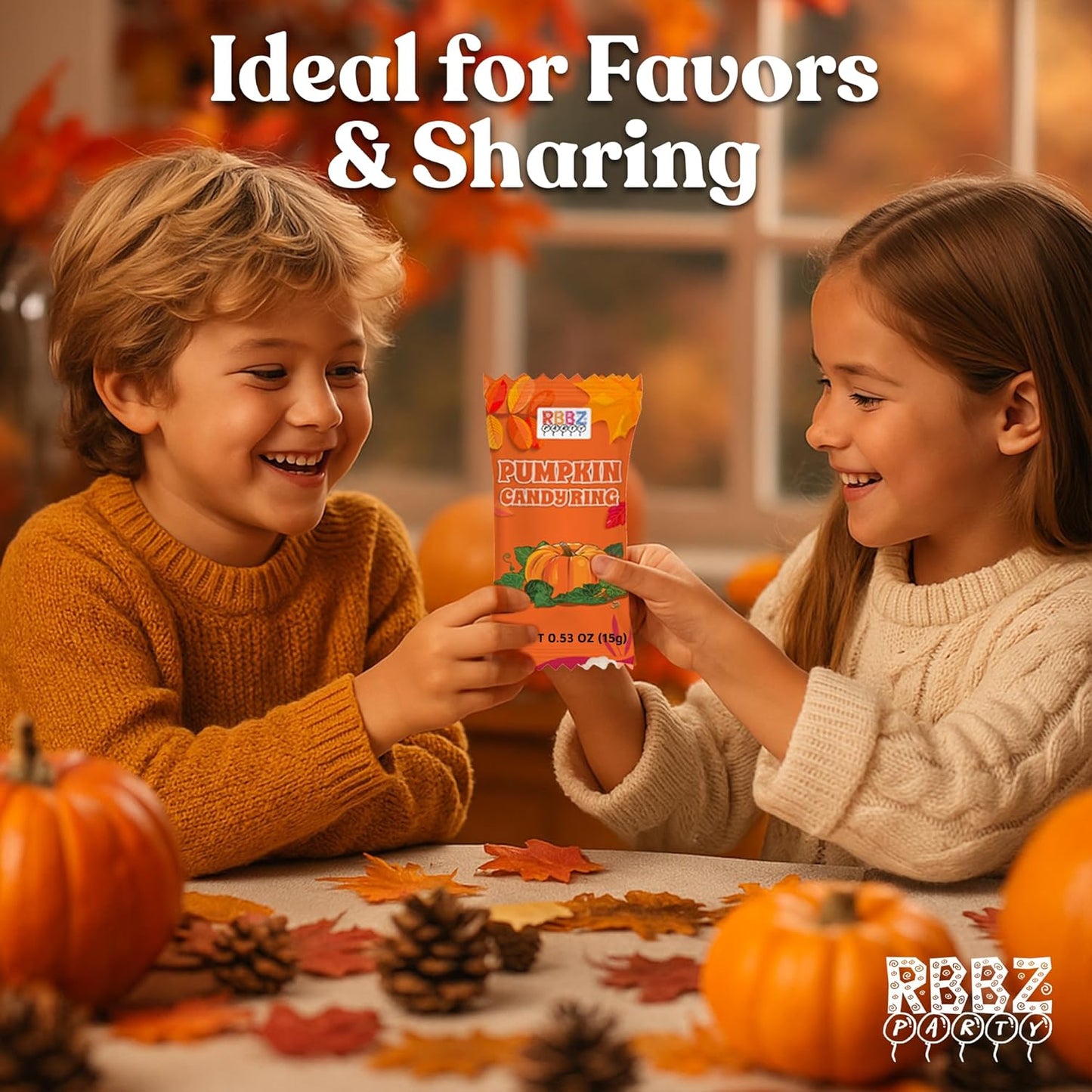 Pumpkin Candy 3D Ring Pops – Individually Sealed Hygienic Halloween Treats Safe for Classroom Sharing