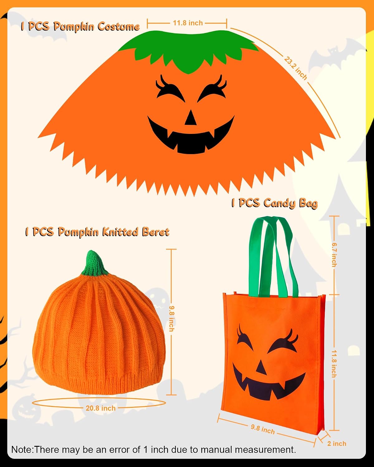 pumpkin-themed poncho silhouette