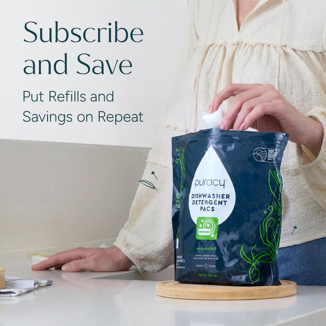 Puracy Dishwasher Pods – Hypoallergenic Dish Detergent for the Nursery Bottle-Washing Station