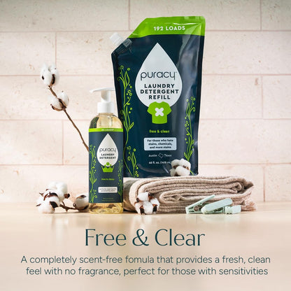 Puracy Free & Clear Laundry Detergent - Non-Toxic Concentrated Formula for Baby Clothes and Kids' Outfits
