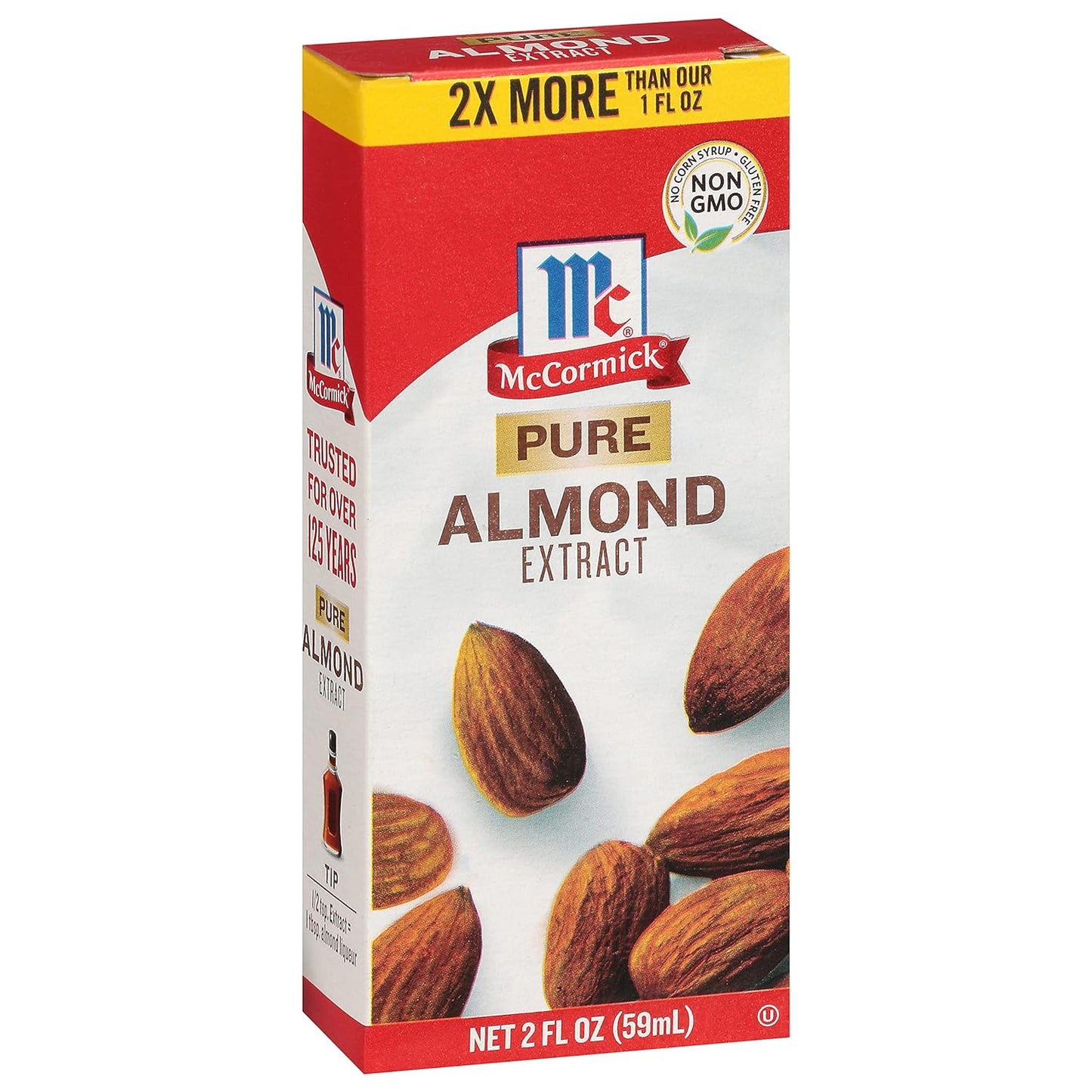 pure almond extract made from water, alcohol, and oil of bitter almond