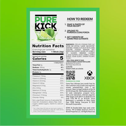 PURE KICK Energy Singles To Go – Minimalist Pantry Drink Mix, Single-Serve Powder Sticks