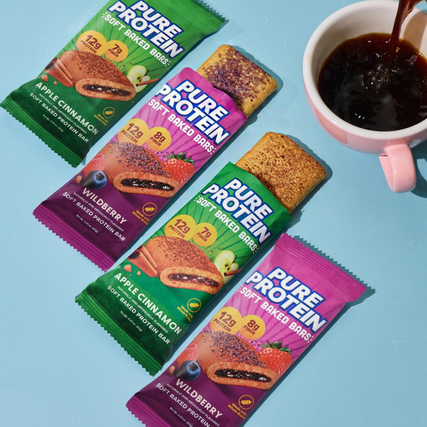 Pure Protein Wildberry Soft Baked Bars – Office Desk Snack for Busy Workdays, 12g Protein to Beat the 3pm Slump