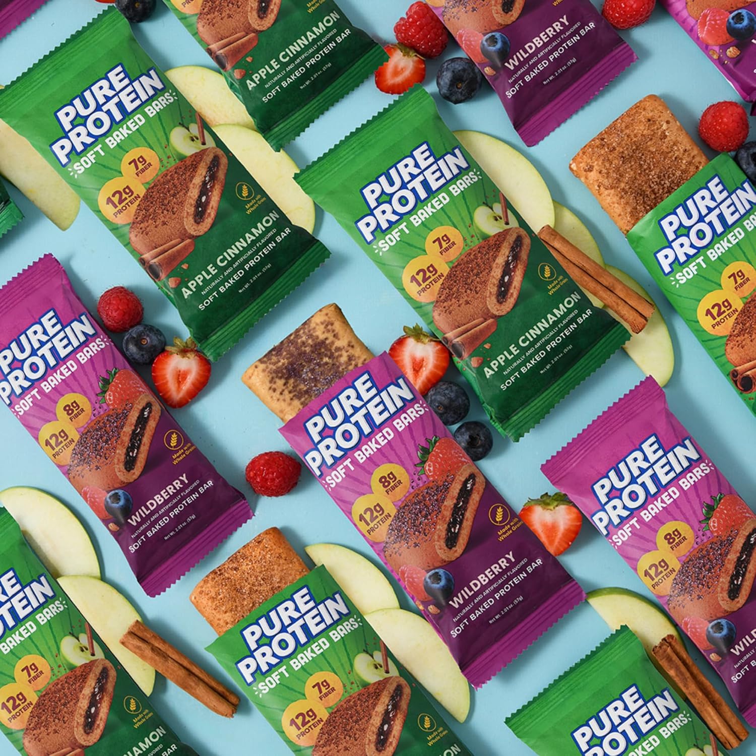 Pure Protein Wildberry Soft Baked Bars – Office Desk Snack for Busy Workdays, 12g Protein to Beat the 3pm Slump