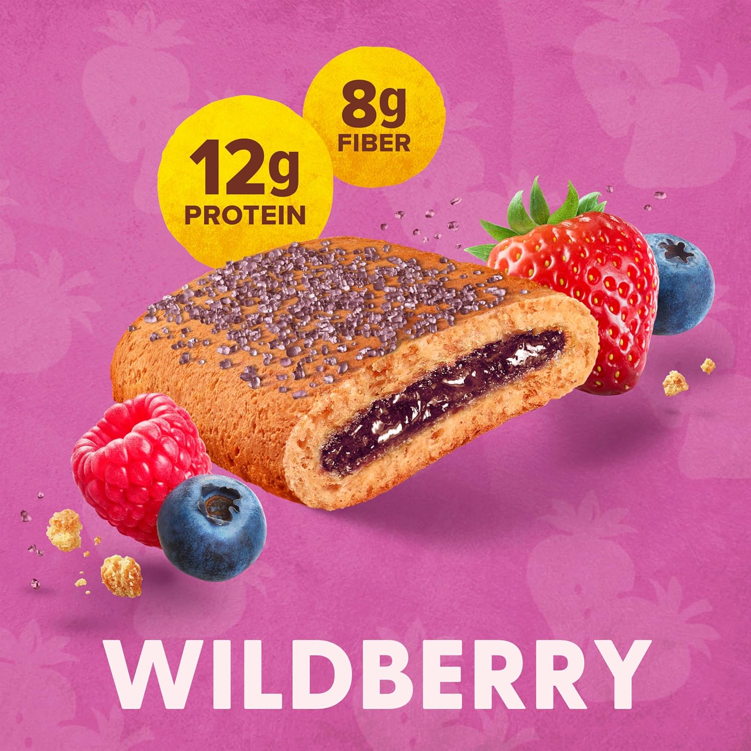 Pure Protein Wildberry Soft Baked Bars – Office Desk Snack for Busy Workdays, 12g Protein to Beat the 3pm Slump