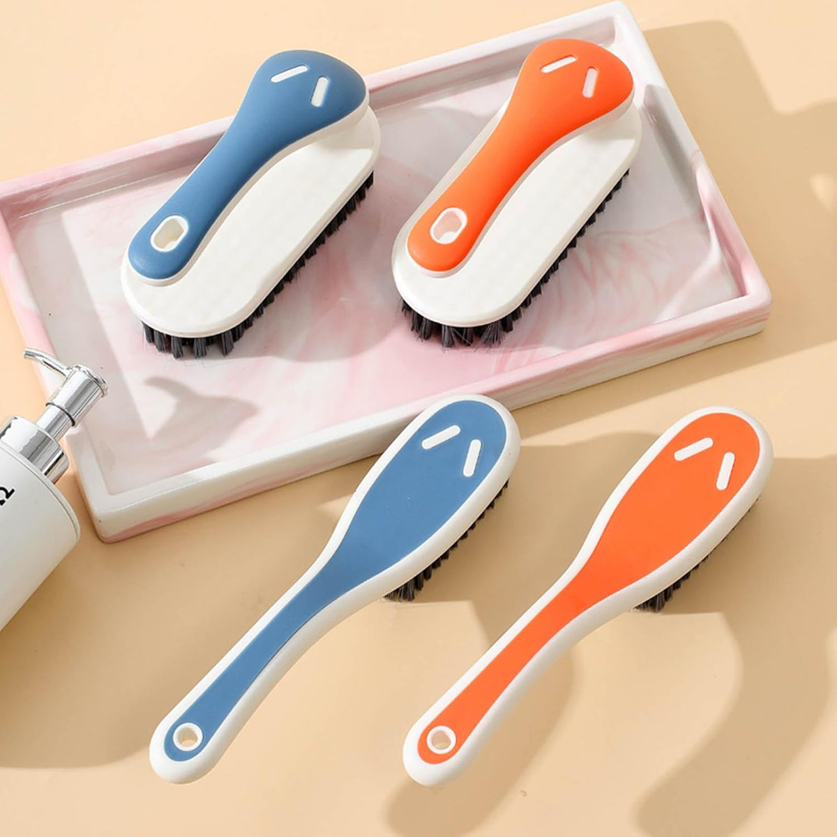 PureClean Small Scrub Brush Set – Understated Household Brush Pair for Intentional Apartment Living