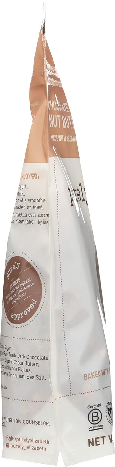 Purely Elizabeth Chocolate Peanut Butter Ancient Grain Granola – Desk Drawer Snack for Focused Workdays