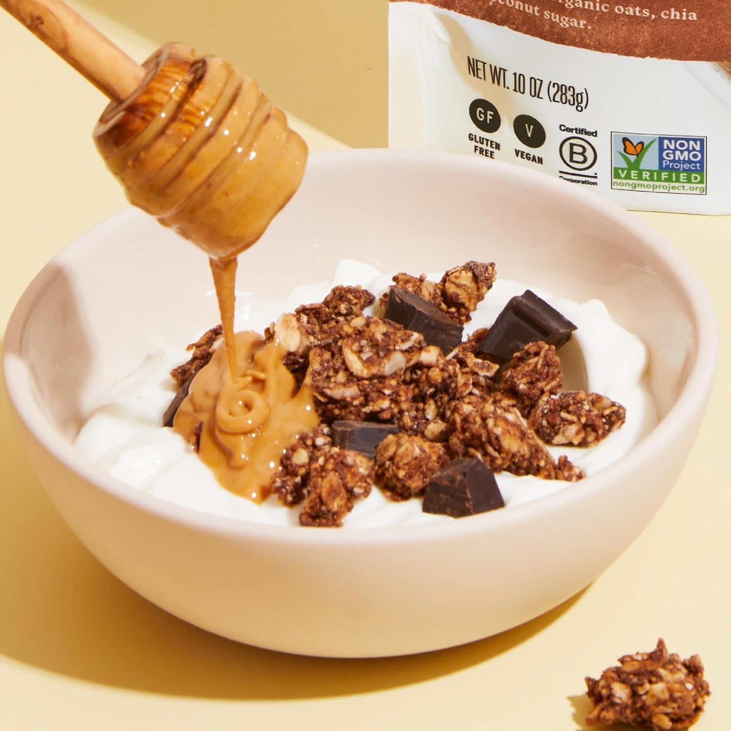 Purely Elizabeth Chocolate Peanut Butter Ancient Grain Granola – Desk Drawer Snack for Focused Workdays