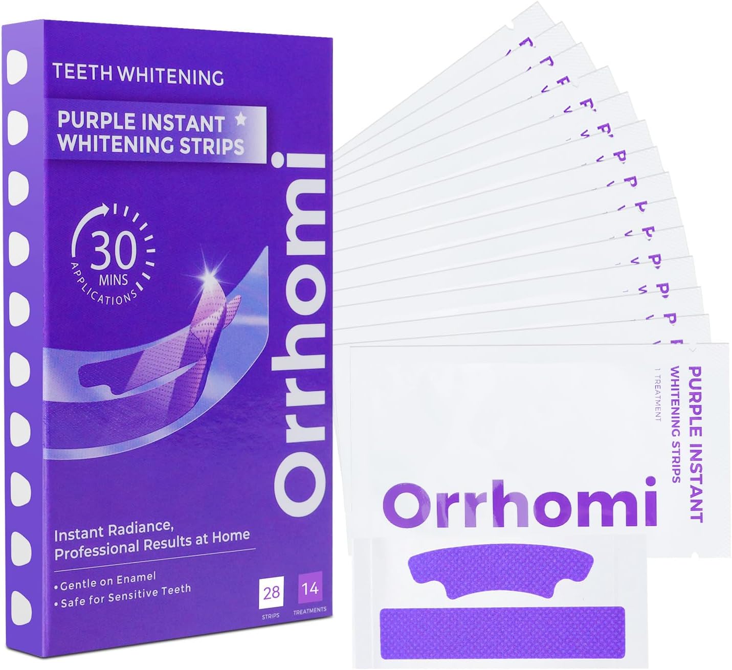 PURIGENEX Teeth Whitening Strips – Affordable Birthday Gift for Her with Sensitive Teeth, 14-Treatment Box