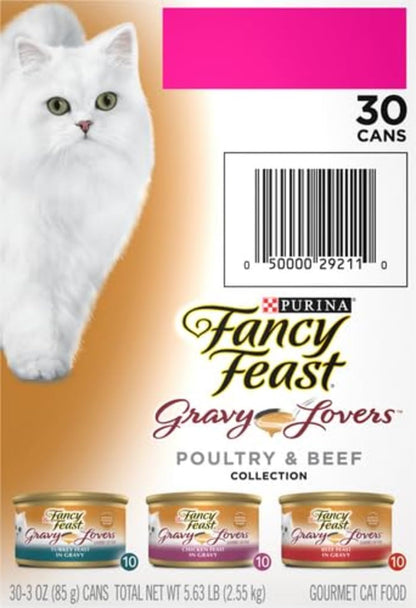 Purina Fancy Feast Gravy Lovers Cat Food Variety Pack – Thoughtful Gift for Foster Cat Parents Stocking Up on Wet Food