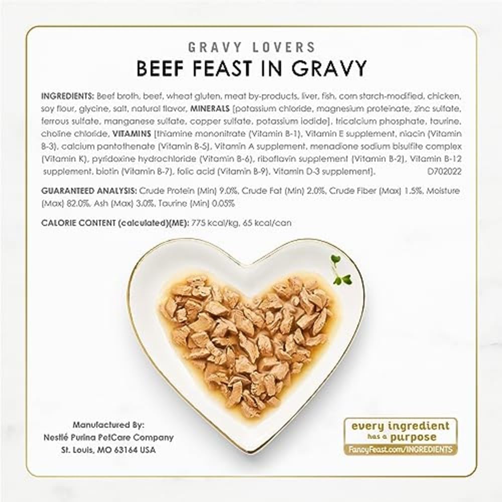 Purina Fancy Feast Gravy Lovers Cat Food Variety Pack – Thoughtful Gift for Foster Cat Parents Stocking Up on Wet Food