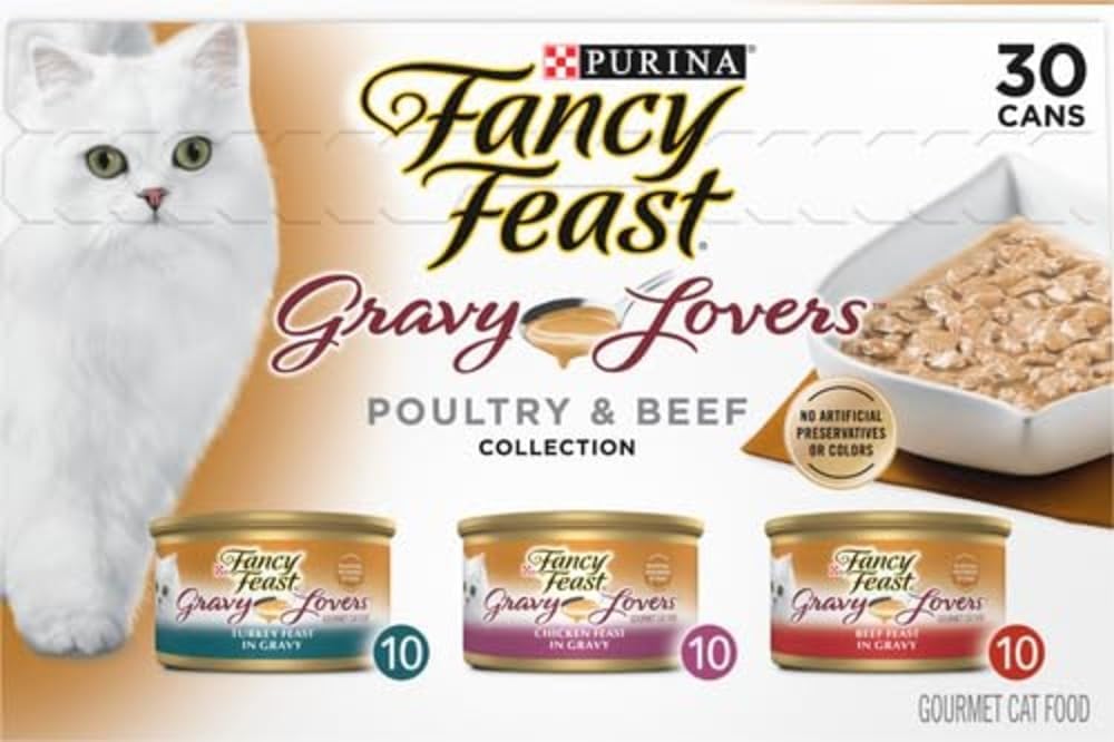 Purina Fancy Feast Gravy Lovers Cat Food Variety Pack – Thoughtful Gift for Foster Cat Parents Stocking Up on Wet Food
