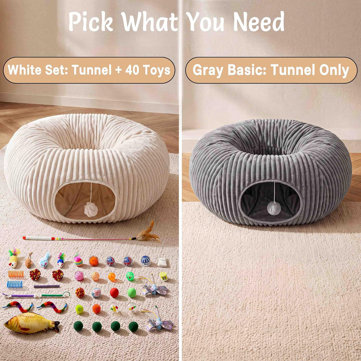 PurrPlush Cat Tunnel Bed – Calming Enrichment Corner for a Mindful Pet Routine