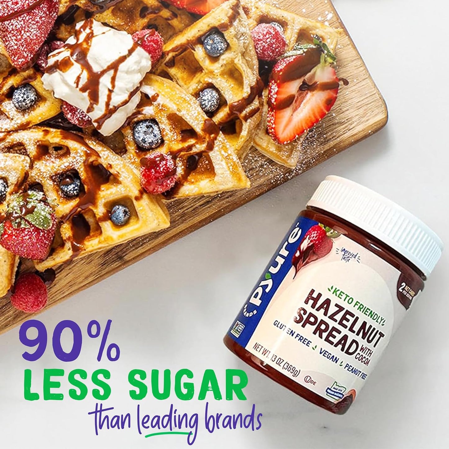 Pyure Hazelnut Chocolate Spread | Sugar-Free Mindful Snack for Keto & Low-Carb Wellness Routines