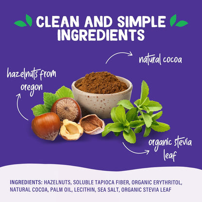Pyure Hazelnut Chocolate Spread | Sugar-Free Mindful Snack for Keto & Low-Carb Wellness Routines