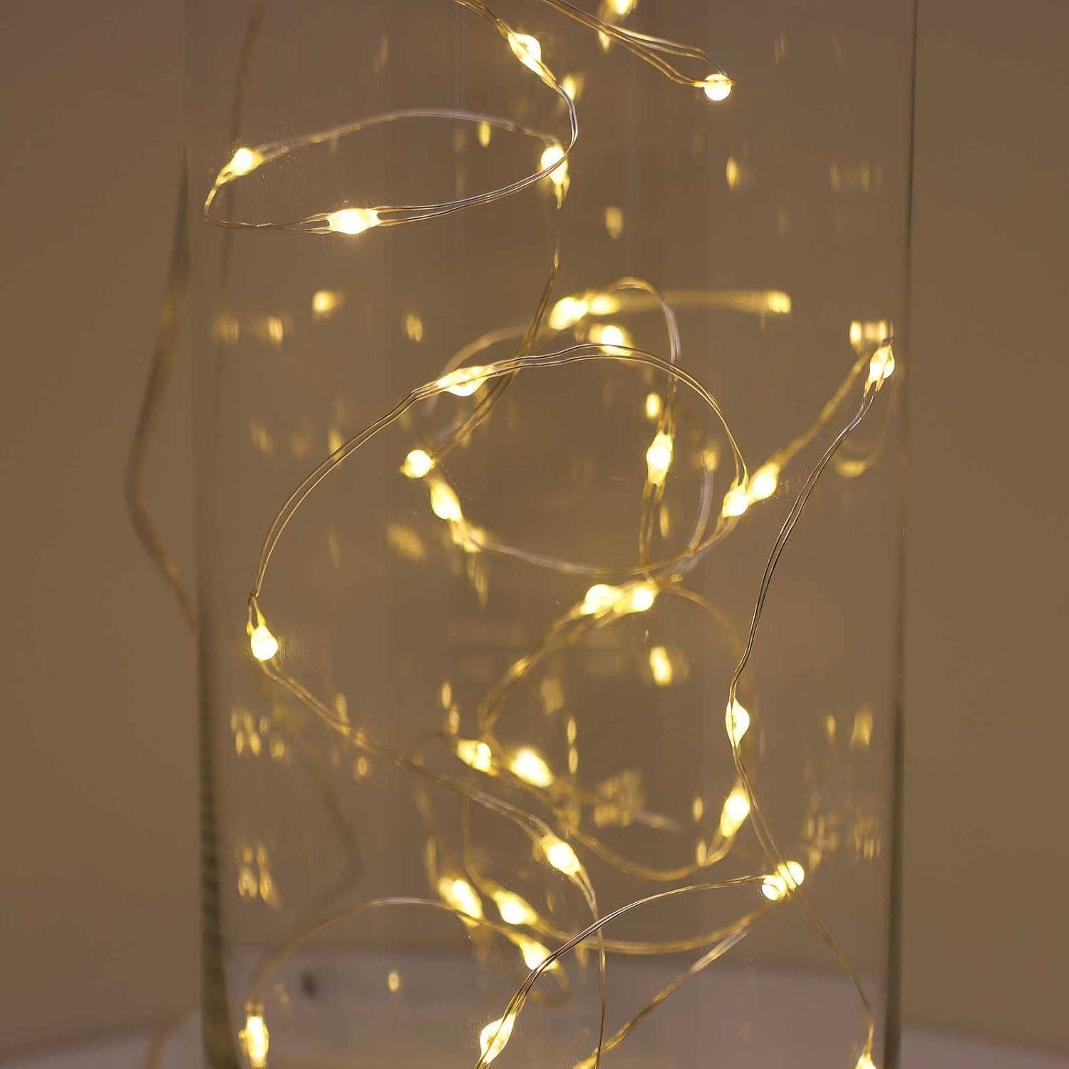 QBIS Battery Operated Fairy Lights Warm White – Flameless LED String Lights for Bedroom, Kids Room, and Pet-Friendly Homes