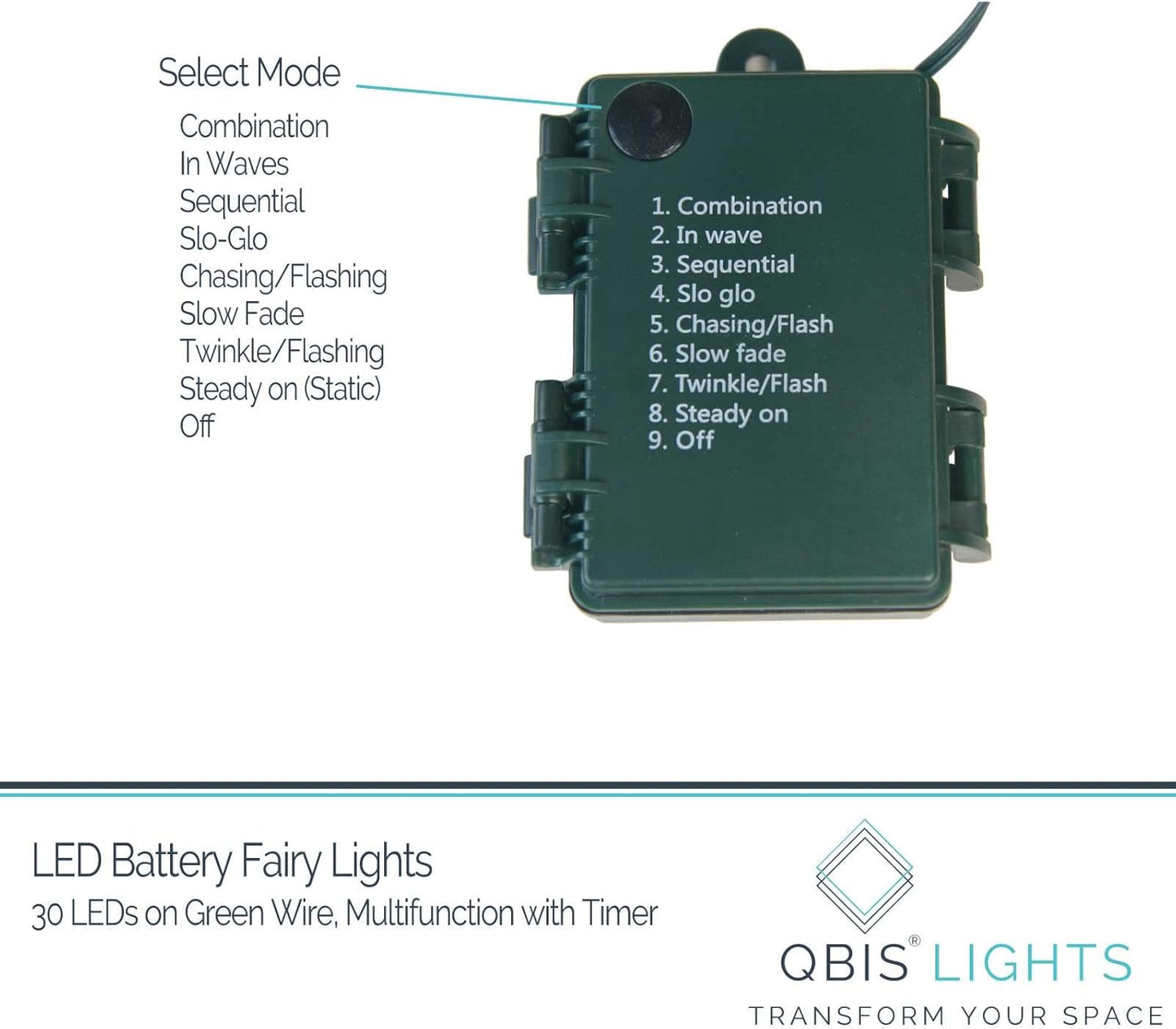QBIS Cool Touch Battery Lights – Flameless Fairy Lights for Kids Bedroom, Nursery, and Playroom Decor