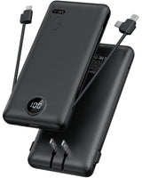 VRURC 10000mAh Power Bank with LED Display, Multi-Device Charger for Professionals Juggling Phone and Earbuds