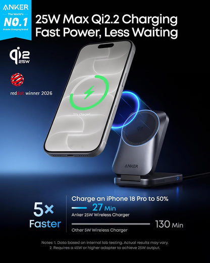 qi2.2-certified 25w magnetic wireless charging with full magsafe compatibility