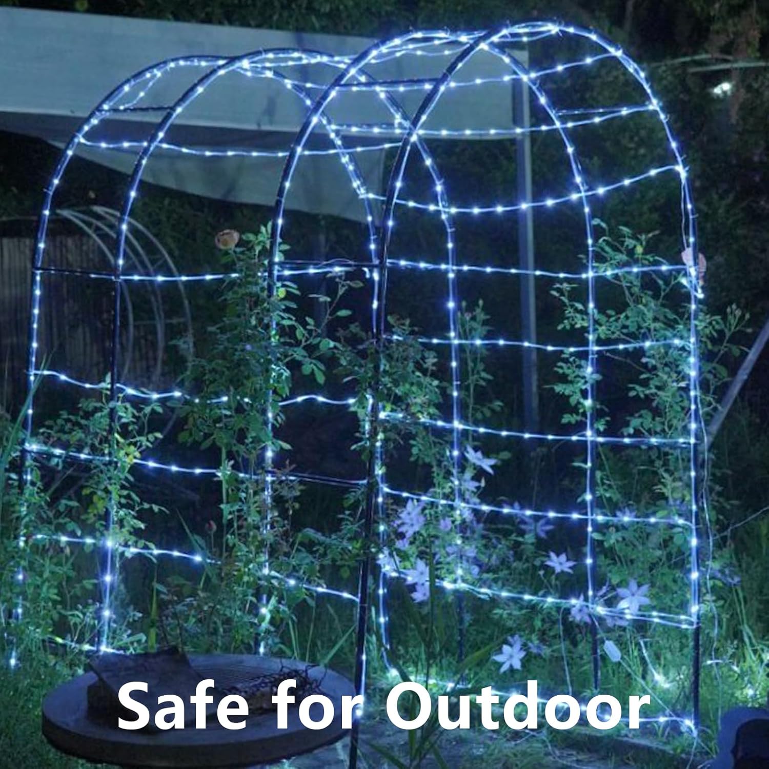 QITONG Solar Tube Lights – 2 Pack 200 LED Outdoor Camping and Backyard String Lights, Dusk to Dawn