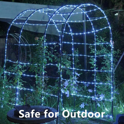 QITONG Solar Tube Lights – 2 Pack 200 LED Outdoor Camping and Backyard String Lights, Dusk to Dawn