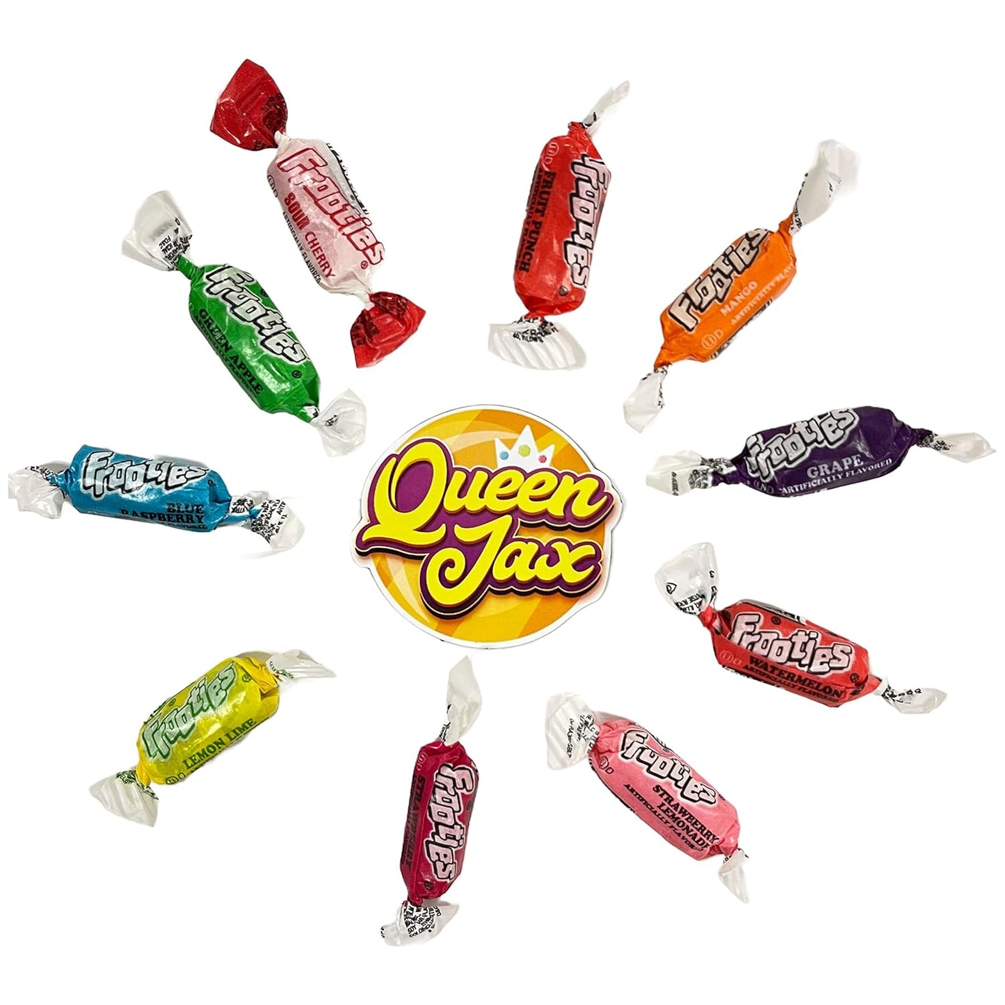 Queen Jax Fruities 2 LB Bulk Candy – Front Porch Trick or Treat Bowl and Neighborhood Block Party Handout Chews