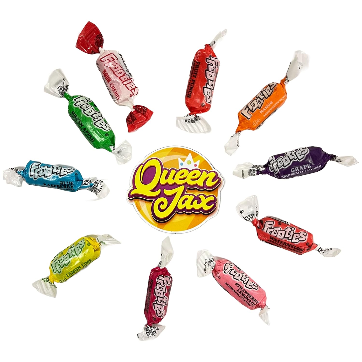 Queen Jax Fruities 2 LB Bulk Candy – Front Porch Trick or Treat Bowl and Neighborhood Block Party Handout Chews