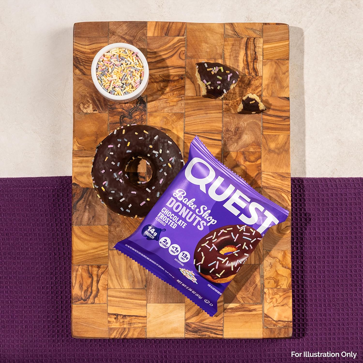 Quest Nutrition Bake Shop Chocolate Frosted Donuts – Travel-Ready Protein Snack for Road Trips and Flights, 9 Count