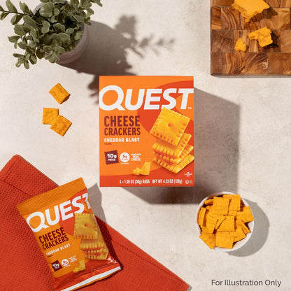 Quest Nutrition Cheese Crackers – Family-Friendly Low-Carb Snack for Playdates, Cheddar Blast 4-Count