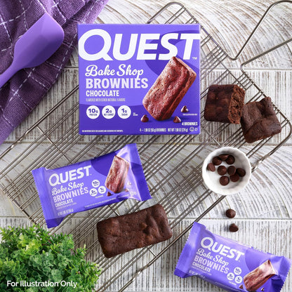 Quest Nutrition Chocolate Brownie – Pre-Portioned Office Treat for Focused Workdays, 20 Count