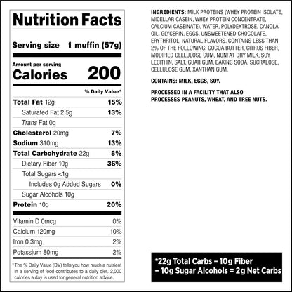 Quest Nutrition Chocolate Chip Muffin – Travel-Friendly Keto Snack for Road Trips, 4 Count