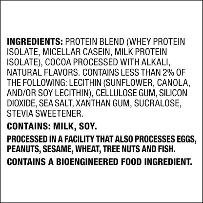 Quest Nutrition Chocolate Milkshake Protein Powder – Quick Pre-Meeting Shake for Office Macro Tracking, 22g Protein, 1g Sugar