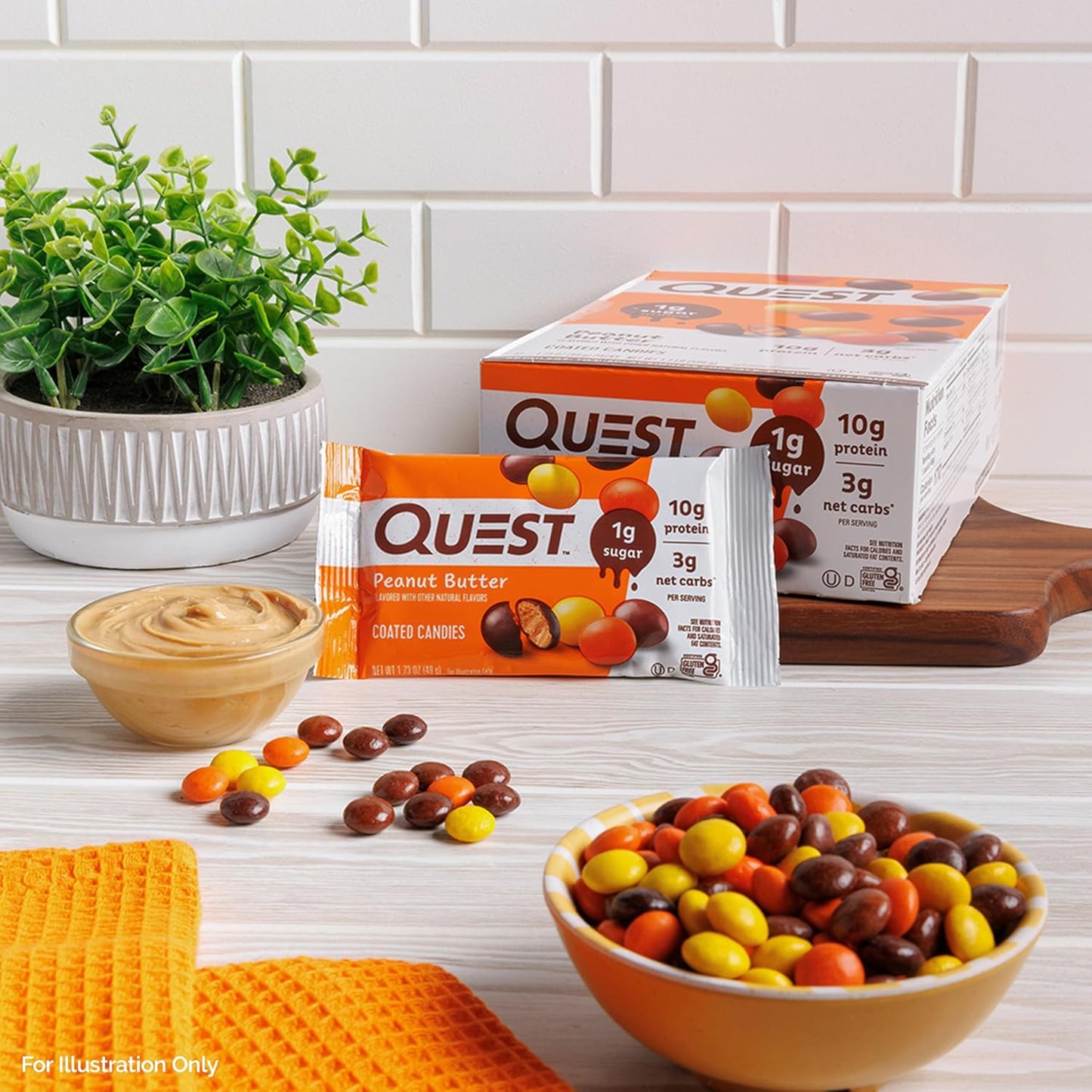 Quest Nutrition Coated Candies Peanut Butter – Housewarming and Valentine's Day Treat for Health-Conscious Hosts, 1g Sugar