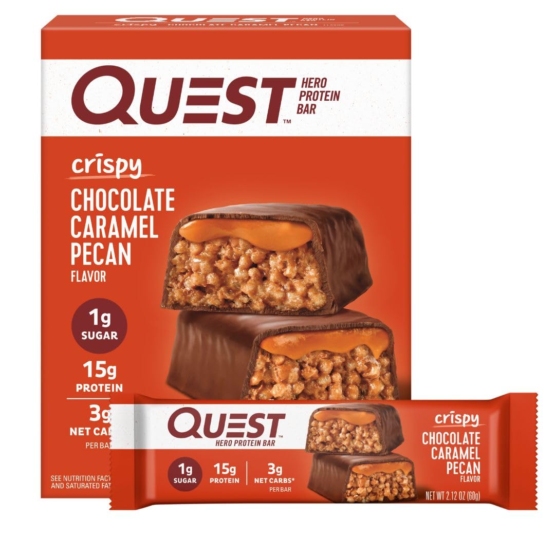 Quest Nutrition Crispy Cookies & Cream Hero Protein Bar – Travel-Ready Keto Snack for Road Trips and Flights, 18g Protein