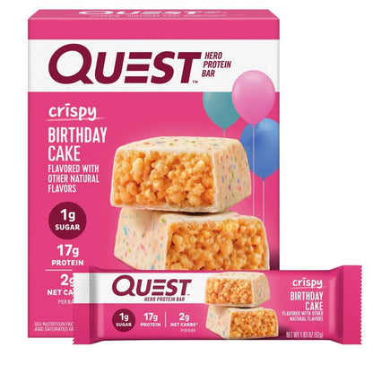Quest Nutrition Crispy Cookies & Cream Hero Protein Bar – Travel-Ready Keto Snack for Road Trips and Flights, 18g Protein